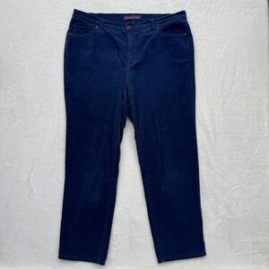 Gloria Vanderbilt Pants Womens 16W Blue Amanda Corduroy High Rise Straight Leg